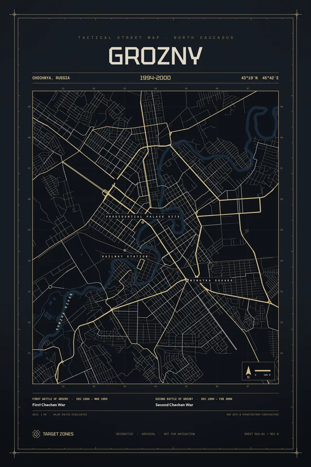 Grozny poster, champagne gold colorway