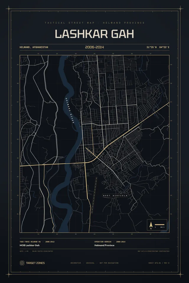 Helmand poster, champagne gold colorway
