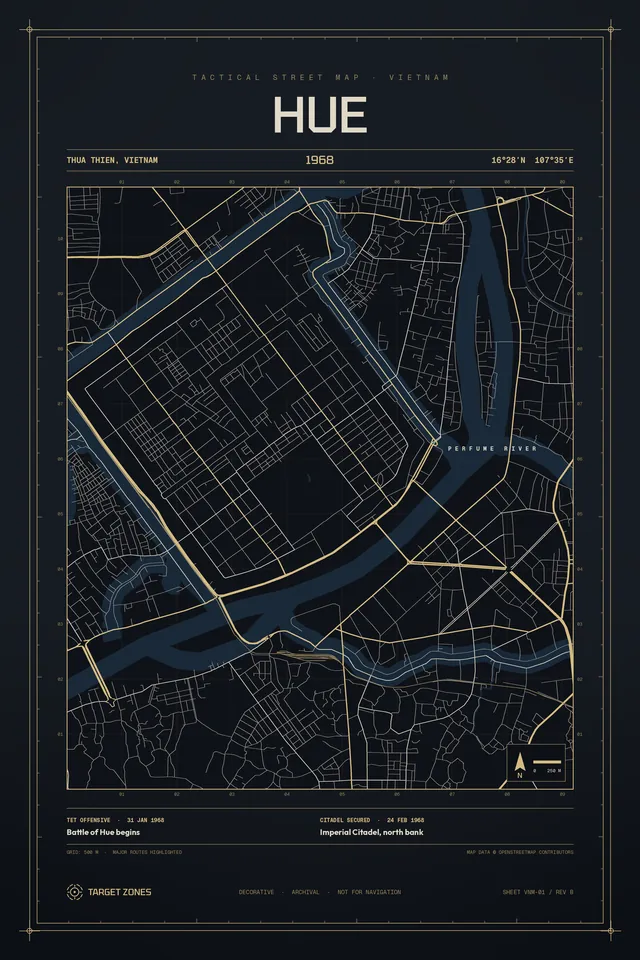 Hue poster, champagne gold colorway