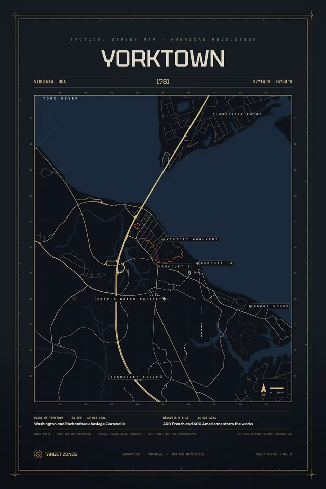 Yorktown poster, champagne gold colorway